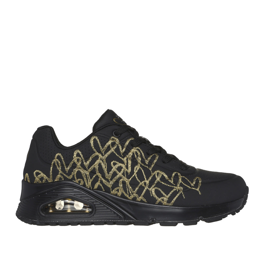 Sneakers Skechers Uno - Golden Heart Donna - Nero