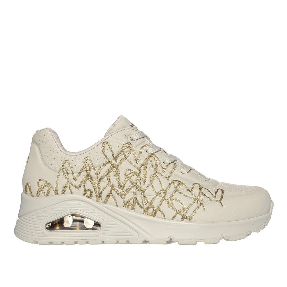 Sneakers Skechers Uno - Golden Heart Donna - Crema