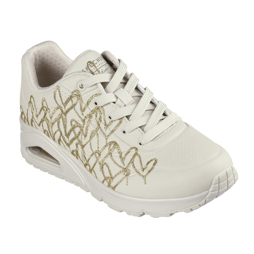 Sneakers Skechers Uno - Golden Heart Donna - Crema