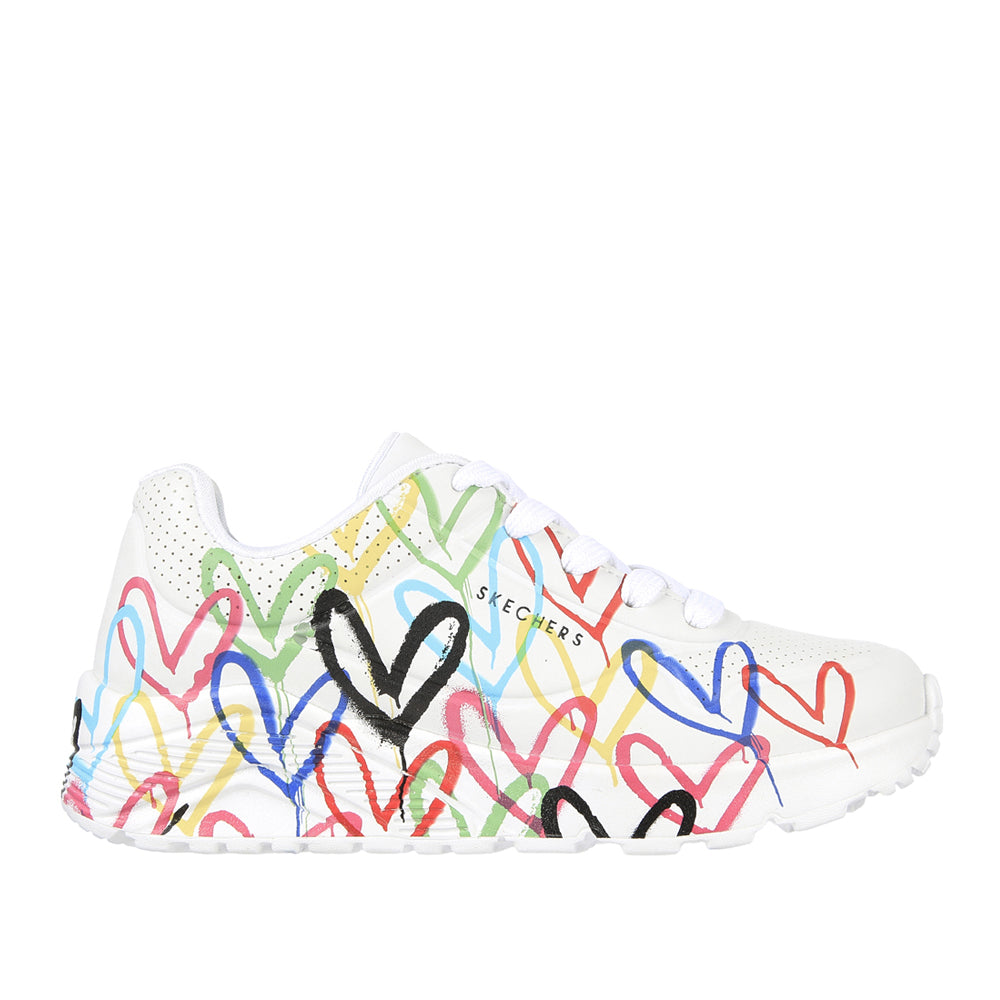 Sneakers Skechers Uno Lite - Spread The Love Bambina - Bianco