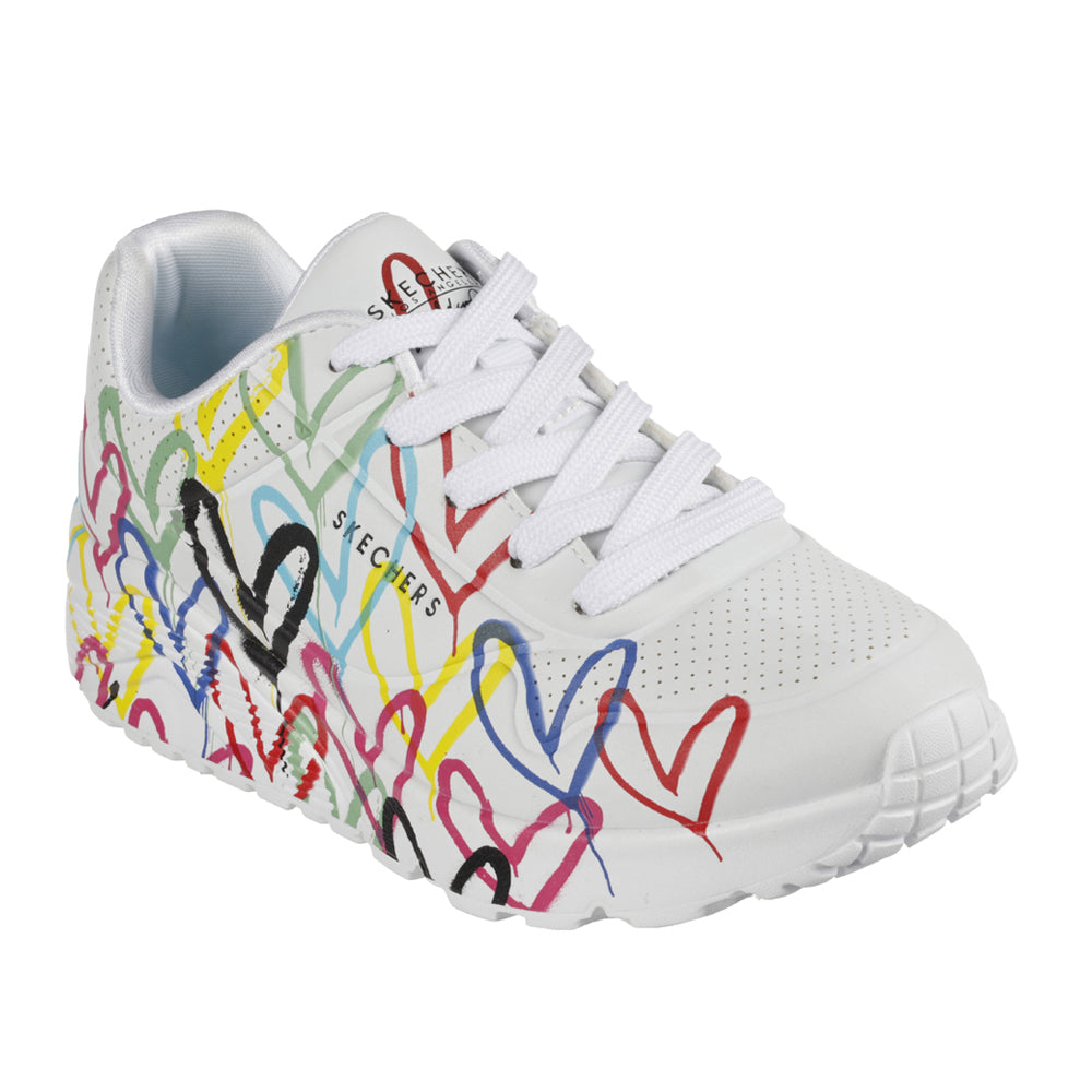 Sneakers Skechers Uno Lite - Spread The Love Bambina - Bianco